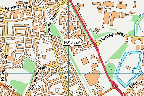 PO13 0ZP map - OS VectorMap District (Ordnance Survey) PO13 0ZP map - OS VectorMap District (Ordnance Survey)