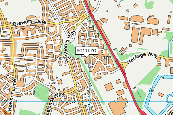PO13 0ZQ map - OS VectorMap District (Ordnance Survey) PO13 0ZQ map - OS VectorMap District (Ordnance Survey)