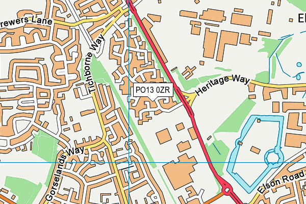 PO13 0ZR map - OS VectorMap District (Ordnance Survey) PO13 0ZR map - OS VectorMap District (Ordnance Survey)