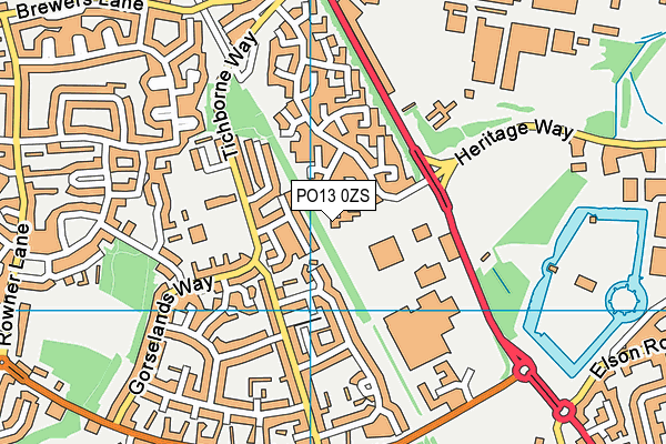 PO13 0ZS map - OS VectorMap District (Ordnance Survey) PO13 0ZS map - OS VectorMap District (Ordnance Survey)