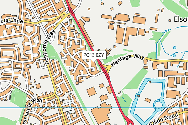 PO13 0ZY map - OS VectorMap District (Ordnance Survey) PO13 0ZY map - OS VectorMap District (Ordnance Survey)