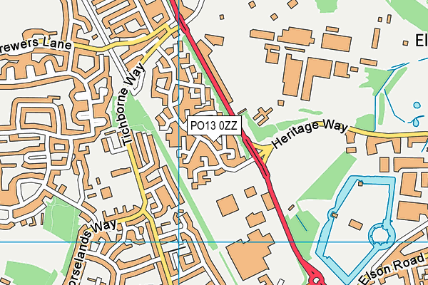 PO13 0ZZ map - OS VectorMap District (Ordnance Survey) PO13 0ZZ map - OS VectorMap District (Ordnance Survey)