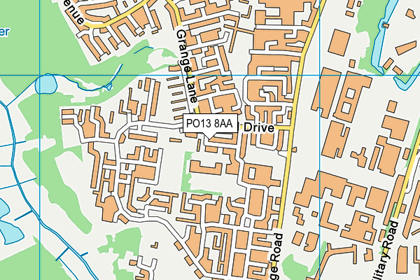 PO13 8AA map - OS VectorMap District (Ordnance Survey) PO13 8AA map - OS VectorMap District (Ordnance Survey)