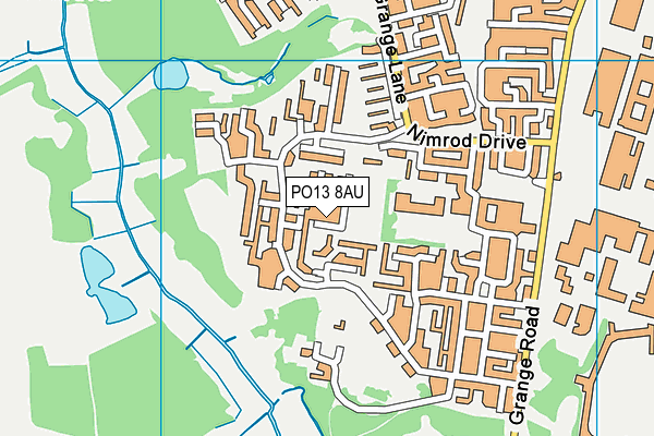 PO13 8AU map - OS VectorMap District (Ordnance Survey) PO13 8AU map - OS VectorMap District (Ordnance Survey)