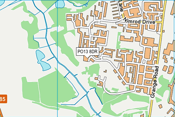 PO13 8DR map - OS VectorMap District (Ordnance Survey) PO13 8DR map - OS VectorMap District (Ordnance Survey)