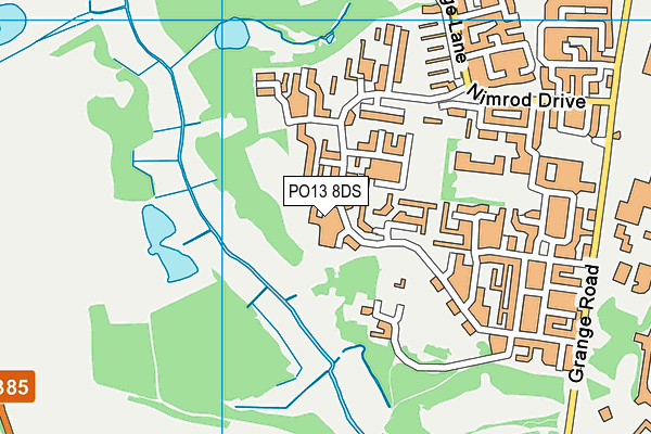PO13 8DS map - OS VectorMap District (Ordnance Survey) PO13 8DS map - OS VectorMap District (Ordnance Survey)
