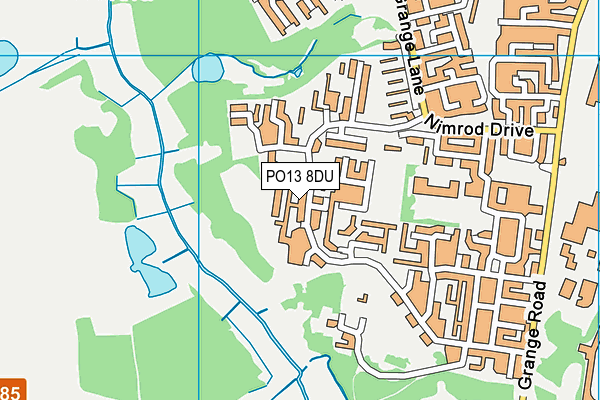 PO13 8DU map - OS VectorMap District (Ordnance Survey) PO13 8DU map - OS VectorMap District (Ordnance Survey)
