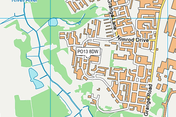 PO13 8DW map - OS VectorMap District (Ordnance Survey) PO13 8DW map - OS VectorMap District (Ordnance Survey)