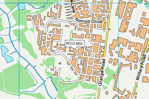 PO13 8EX map - OS VectorMap District (Ordnance Survey) PO13 8EX map - OS VectorMap District (Ordnance Survey)