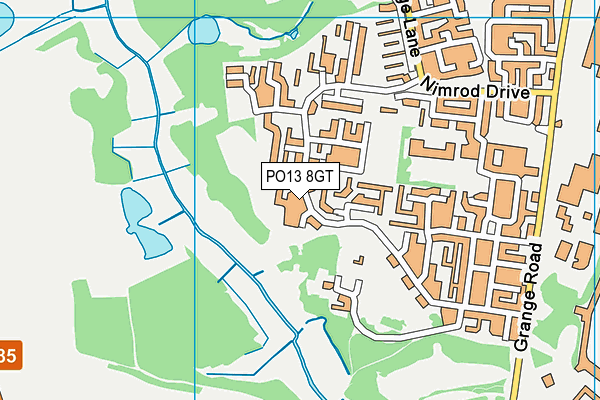 PO13 8GT map - OS VectorMap District (Ordnance Survey) PO13 8GT map - OS VectorMap District (Ordnance Survey)