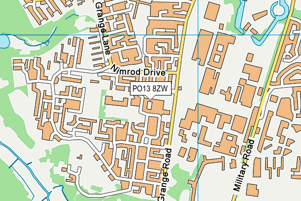 PO13 8ZW map - OS VectorMap District (Ordnance Survey) PO13 8ZW map - OS VectorMap District (Ordnance Survey)