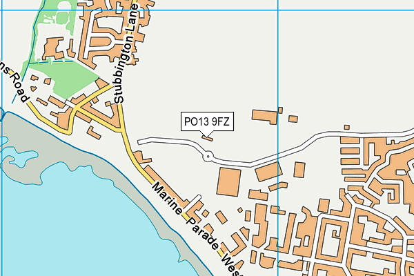 PO13 9FZ map - OS VectorMap District (Ordnance Survey) PO13 9FZ map - OS VectorMap District (Ordnance Survey)