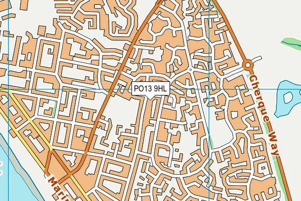 PO13 9HL map - OS VectorMap District (Ordnance Survey) PO13 9HL map - OS VectorMap District (Ordnance Survey)