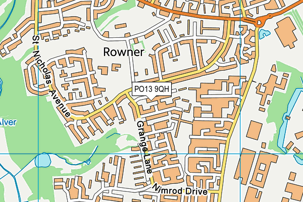 PO13 9QH map - OS VectorMap District (Ordnance Survey) PO13 9QH map - OS VectorMap District (Ordnance Survey)