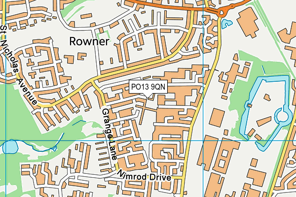 PO13 9QN map - OS VectorMap District (Ordnance Survey) PO13 9QN map - OS VectorMap District (Ordnance Survey)