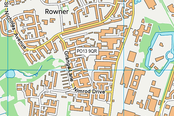PO13 9QR map - OS VectorMap District (Ordnance Survey) PO13 9QR map - OS VectorMap District (Ordnance Survey)