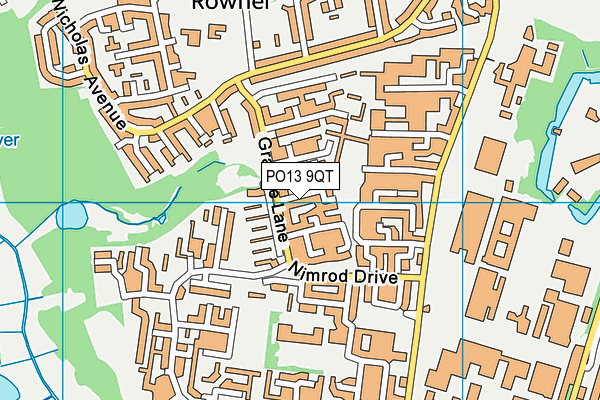 PO13 9QT map - OS VectorMap District (Ordnance Survey) PO13 9QT map - OS VectorMap District (Ordnance Survey)