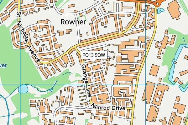 PO13 9QW map - OS VectorMap District (Ordnance Survey) PO13 9QW map - OS VectorMap District (Ordnance Survey)