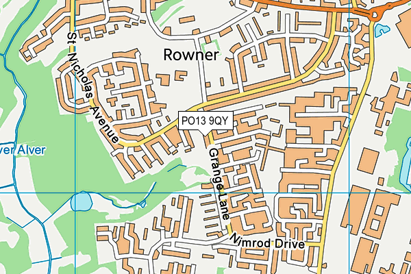 PO13 9QY map - OS VectorMap District (Ordnance Survey) PO13 9QY map - OS VectorMap District (Ordnance Survey)
