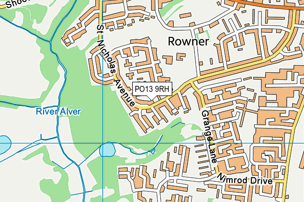PO13 9RH map - OS VectorMap District (Ordnance Survey) PO13 9RH map - OS VectorMap District (Ordnance Survey)