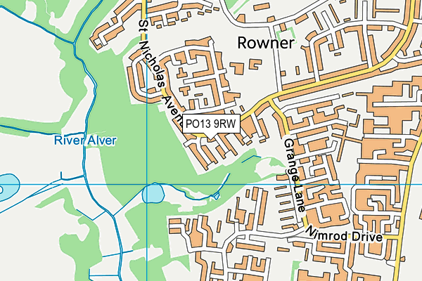 PO13 9RW map - OS VectorMap District (Ordnance Survey) PO13 9RW map - OS VectorMap District (Ordnance Survey)