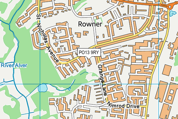 PO13 9RY map - OS VectorMap District (Ordnance Survey) PO13 9RY map - OS VectorMap District (Ordnance Survey)