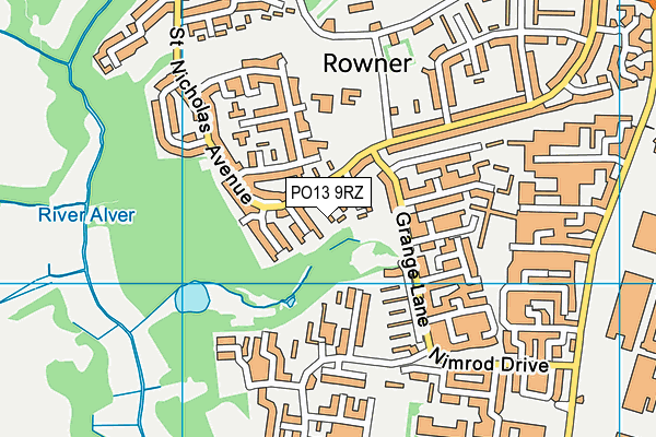 PO13 9RZ map - OS VectorMap District (Ordnance Survey) PO13 9RZ map - OS VectorMap District (Ordnance Survey)