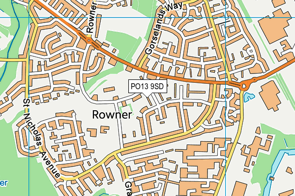 PO13 9SD map - OS VectorMap District (Ordnance Survey) PO13 9SD map - OS VectorMap District (Ordnance Survey)