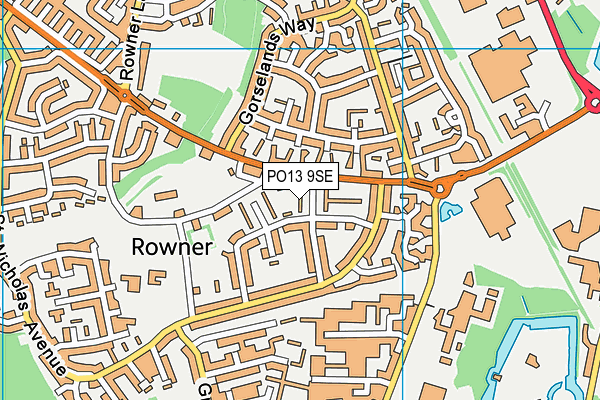 PO13 9SE map - OS VectorMap District (Ordnance Survey) PO13 9SE map - OS VectorMap District (Ordnance Survey)