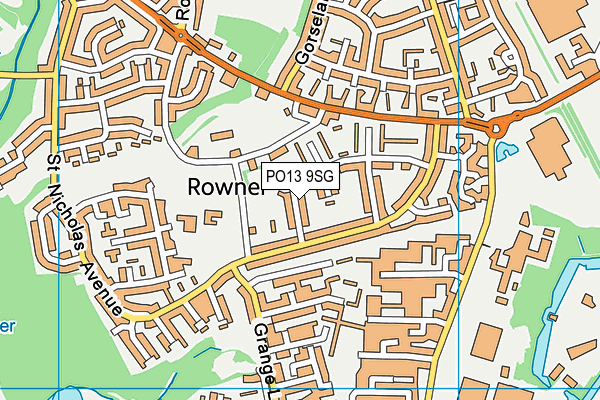 PO13 9SG map - OS VectorMap District (Ordnance Survey) PO13 9SG map - OS VectorMap District (Ordnance Survey)