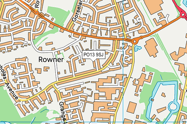 PO13 9SJ map - OS VectorMap District (Ordnance Survey) PO13 9SJ map - OS VectorMap District (Ordnance Survey)