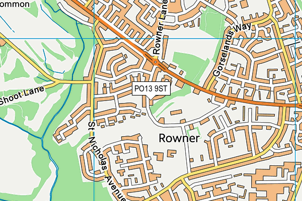 PO13 9ST map - OS VectorMap District (Ordnance Survey) PO13 9ST map - OS VectorMap District (Ordnance Survey)