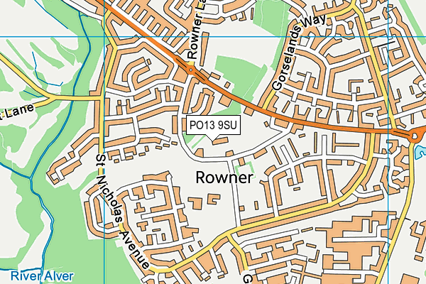 PO13 9SU map - OS VectorMap District (Ordnance Survey) PO13 9SU map - OS VectorMap District (Ordnance Survey)