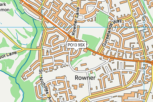 PO13 9SX map - OS VectorMap District (Ordnance Survey)