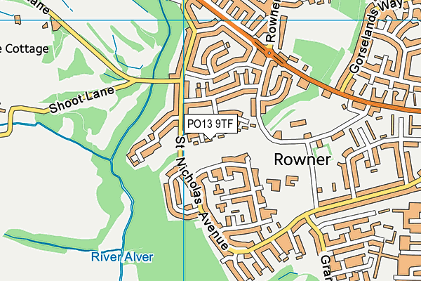 PO13 9TF map - OS VectorMap District (Ordnance Survey)