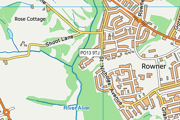 PO13 9TJ map - OS VectorMap District (Ordnance Survey) PO13 9TJ map - OS VectorMap District (Ordnance Survey)