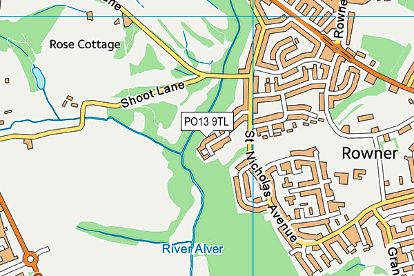 PO13 9TL map - OS VectorMap District (Ordnance Survey) PO13 9TL map - OS VectorMap District (Ordnance Survey)