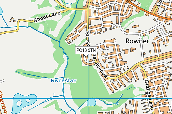 PO13 9TN map - OS VectorMap District (Ordnance Survey) PO13 9TN map - OS VectorMap District (Ordnance Survey)