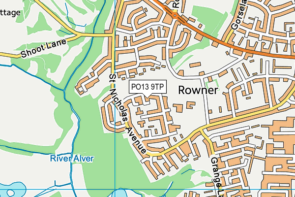 PO13 9TP map - OS VectorMap District (Ordnance Survey) PO13 9TP map - OS VectorMap District (Ordnance Survey)