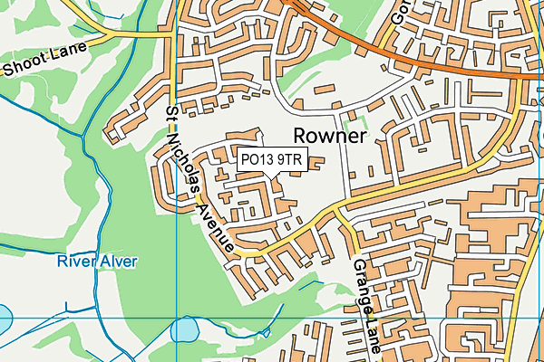 PO13 9TR map - OS VectorMap District (Ordnance Survey) PO13 9TR map - OS VectorMap District (Ordnance Survey)