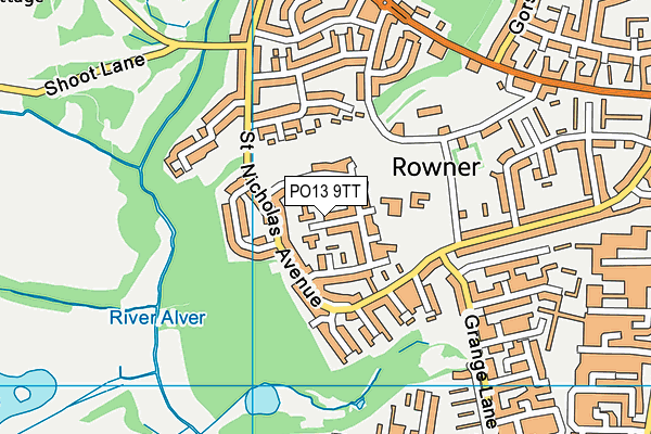 PO13 9TT map - OS VectorMap District (Ordnance Survey) PO13 9TT map - OS VectorMap District (Ordnance Survey)