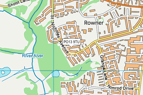 PO13 9TU map - OS VectorMap District (Ordnance Survey) PO13 9TU map - OS VectorMap District (Ordnance Survey)
