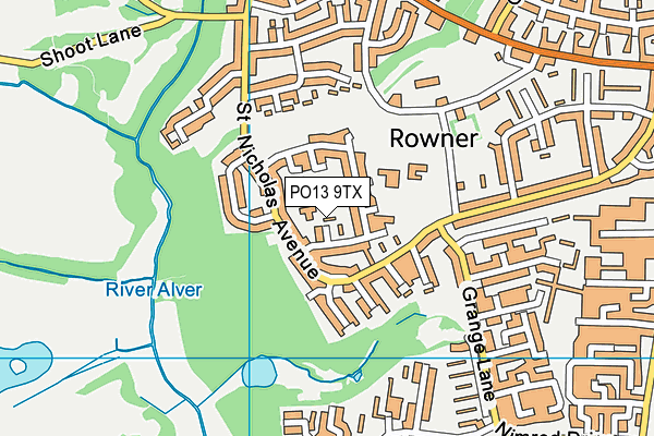 PO13 9TX map - OS VectorMap District (Ordnance Survey) PO13 9TX map - OS VectorMap District (Ordnance Survey)