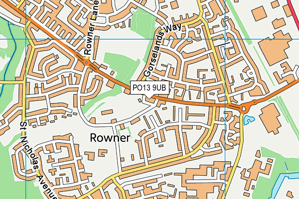 PO13 9UB map - OS VectorMap District (Ordnance Survey)