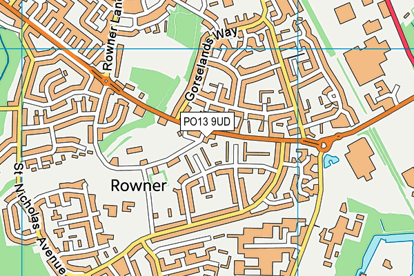 PO13 9UD map - OS VectorMap District (Ordnance Survey) PO13 9UD map - OS VectorMap District (Ordnance Survey)