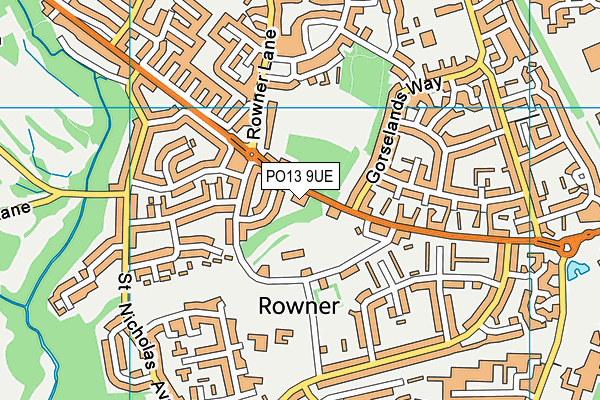 PO13 9UE map - OS VectorMap District (Ordnance Survey) PO13 9UE map - OS VectorMap District (Ordnance Survey)