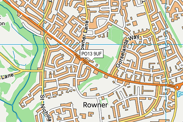 PO13 9UF map - OS VectorMap District (Ordnance Survey)