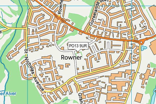 PO13 9UR map - OS VectorMap District (Ordnance Survey) PO13 9UR map - OS VectorMap District (Ordnance Survey)