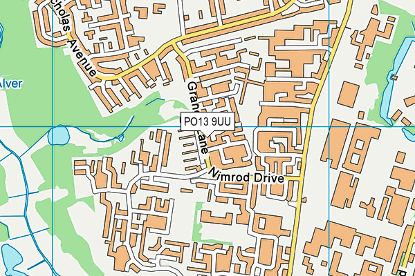 PO13 9UU map - OS VectorMap District (Ordnance Survey) PO13 9UU map - OS VectorMap District (Ordnance Survey)