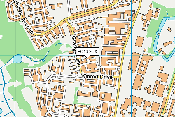 PO13 9UX map - OS VectorMap District (Ordnance Survey) PO13 9UX map - OS VectorMap District (Ordnance Survey)